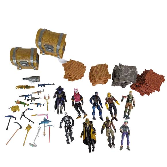 FORTNITE 120pc Turbo Builder Set 9 Figures 91 Building Plate 18 Weapons 2 Chests - Picture 1 of 8